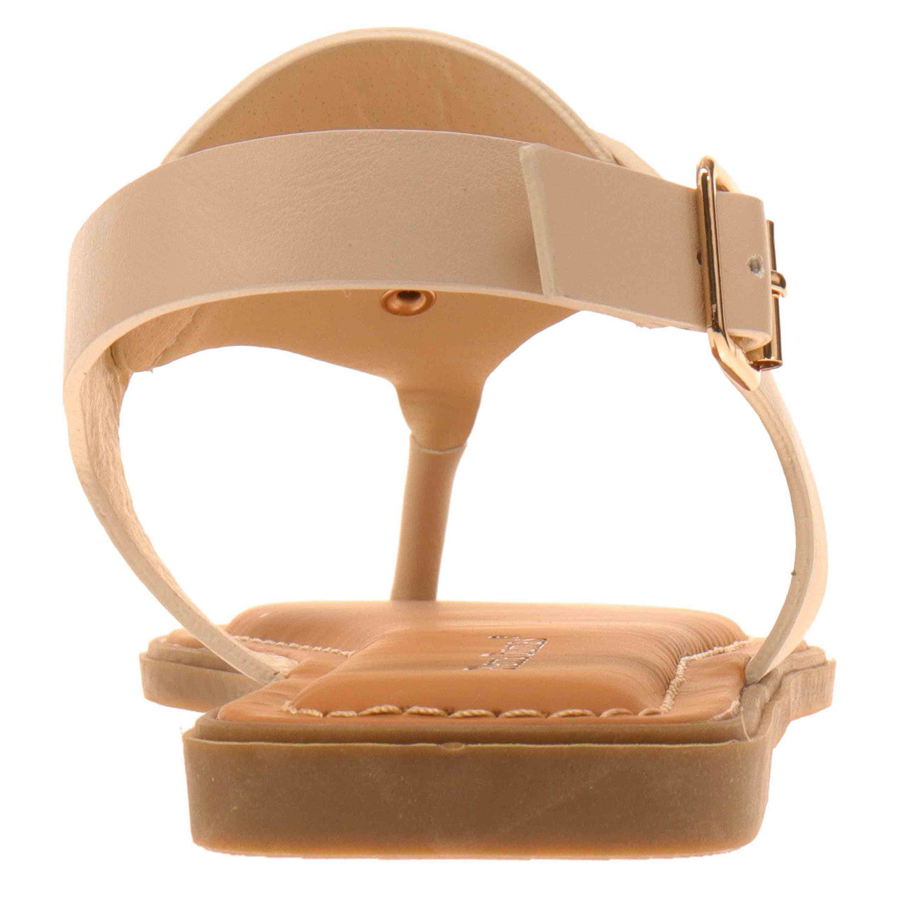 Thong-strapped Nude Sandals with Rubber/Plastic soles